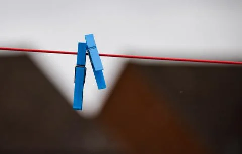 Plastic clothes pegs Stock Photos