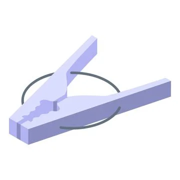 Plastic clothes pin icon, isometric style イラスト素材