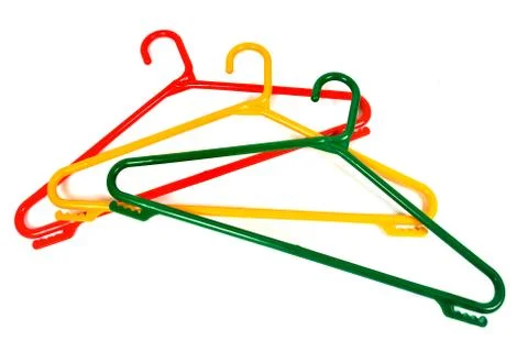 Plastic clotheshangers Stock Photos