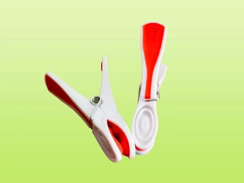 Plastic clothespins Stock Photos