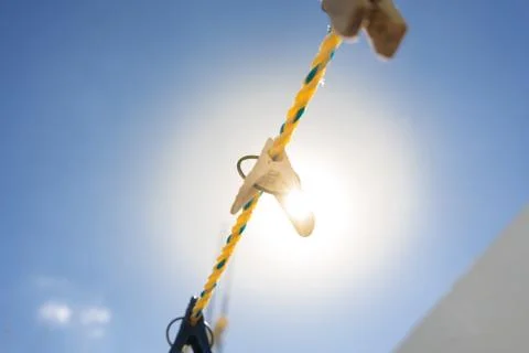 Plastic clothespins Stock Photos
