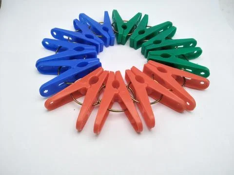 Plastic clothespins Stock Photos
