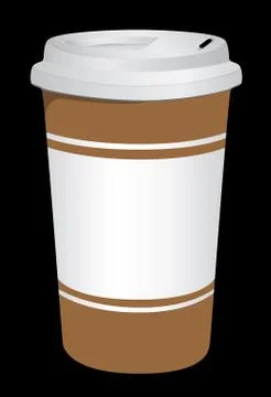Plastic coffee cup with hot . Stock Illustration
