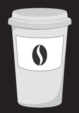 Plastic coffee cup with hot . Illustrazione stock