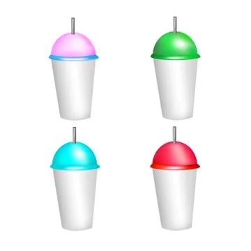 Plastic coffee cup templates over white background Stock Illustration