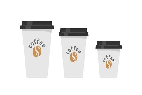Plastic coffee cups with lids Stock Illustration