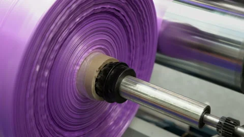 Plastic coil rotate on the machine Stock Footage 89807130