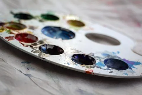 Plastic color palette Stock Photos