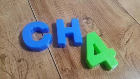 Plastic colored alphabets making words are placed on a wooden floor Foto stock