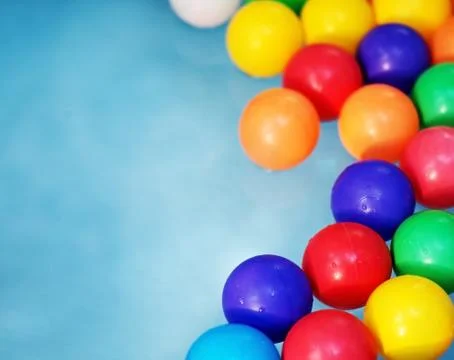 Plastic colored balls in the children's pool Stock Photos