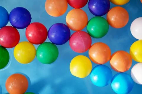 Plastic colored balls in the children's pool Stock Photos