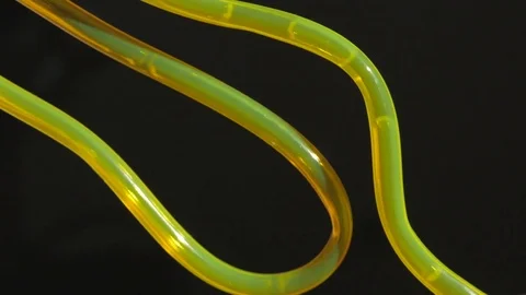 Plastic colored straws, cocktail bubbles. close-up Stock Footage 81390453