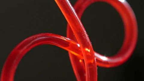 Plastic colored straws, cocktail bubbles. close-up Stock Footage 81393029