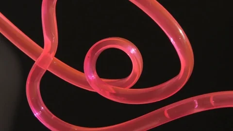 Plastic colored straws, cocktail bubbles. close-up Stock Footage 81393923