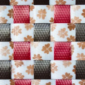 Plastic colorful woven design. Stock Photos