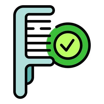 Plastic comb icon vector flat Stock Illustration