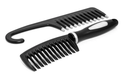 Plastic comb on a white background Stock Photos