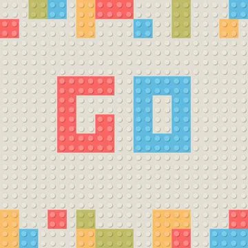 Plastic construction block background. Children toy building block bricks. Stock Illustration