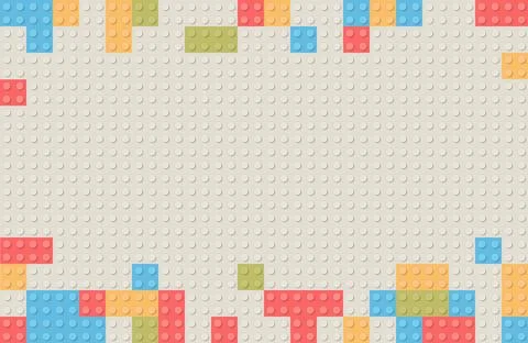 Plastic construction block background. Children toy building block bricks. Stock Illustration