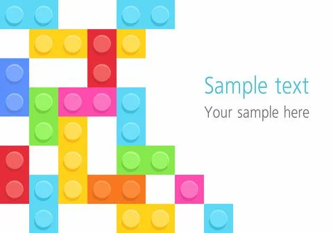 Plastic construction blocks background Stock Illustration