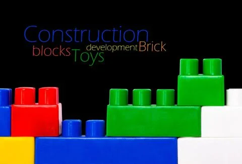 Plastic construction blocks Illustrazione stock