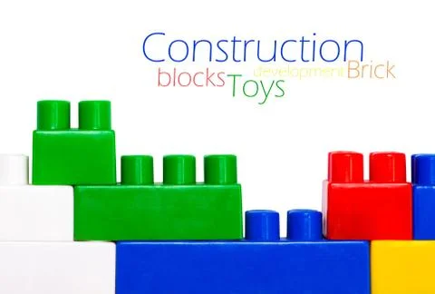 Plastic construction blocks Stock Photos