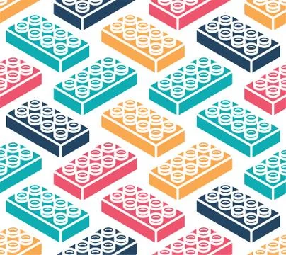 Plastic construction pattern seamless. Children cloth background Stockillustratie