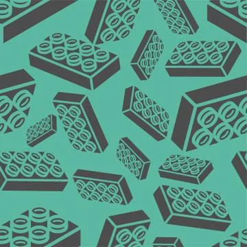 Plastic construction pattern seamless. Children cloth background Stock Illustration