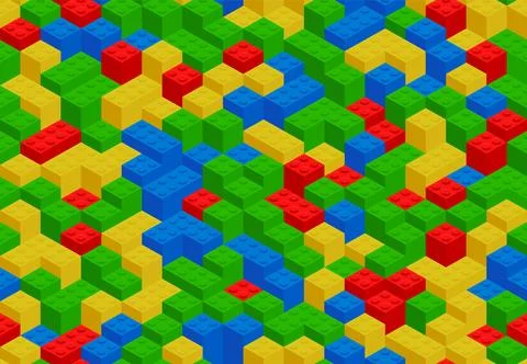 Plastic constructor game seamless pattern. Vector toy brick texture backgroun イラスト素材