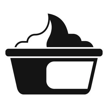 Plastic container with blank label full of cream cheese Stock Illustration
