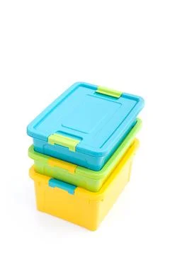 Plastic container box isolated Stock Photos