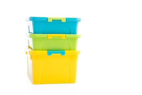 Plastic container box isolated Stock Photos