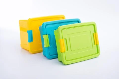 Plastic container box isolated Stock Photos