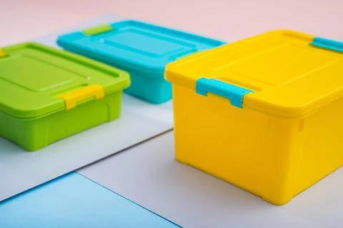 Plastic container box Stock Photos