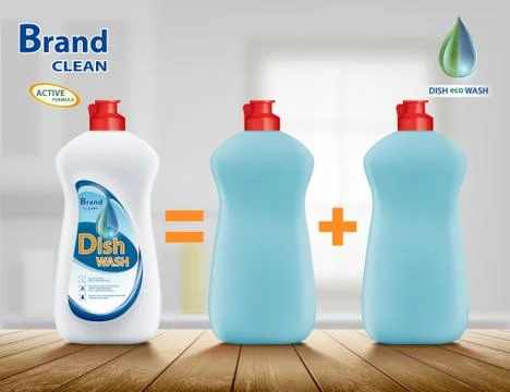 Plastic container with detergent Illustrazione stock