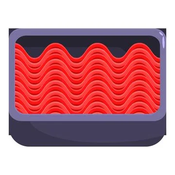 Plastic container full of fresh minced meat for cooking Stock Illustration