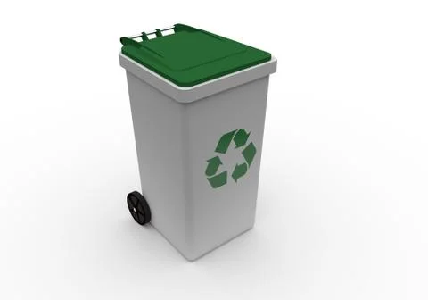 Plastic container for garbage of different types. Waste recycle management co Stock Illustration