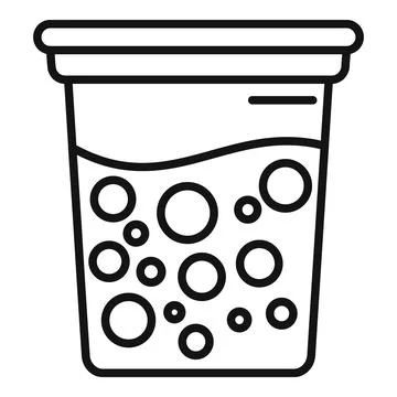Plastic container holding bubble tea with lid, boba tea, tapioca pearls, be.. 스톡 일러스트