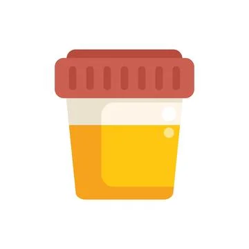 Plastic container holding urine sample for medical analysis Stock Illustration