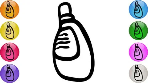 Plastic container, jar and jerrycan. PET PVC bottle for the packaging industr Stock Illustration