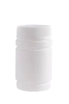Plastic container for medicine Stock Photos