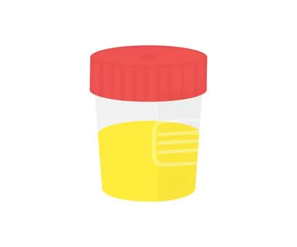 Plastic container  of urine for analysis vector design and illustration. Illustrazione stock