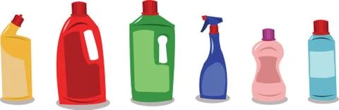 Plastic containers with blank tags Stock Illustration