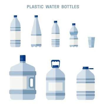 Plastic containers for clean drinking water. 스톡 일러스트