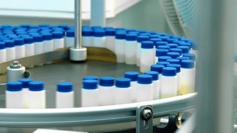 Plastic containers on the conveyor Stock Footage 101014775