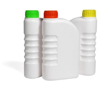 Plastic Containers for Engine Lubricants Stock Photos