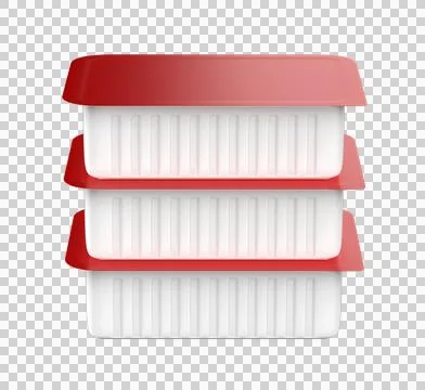 Plastic containers for various types of food 库存插图