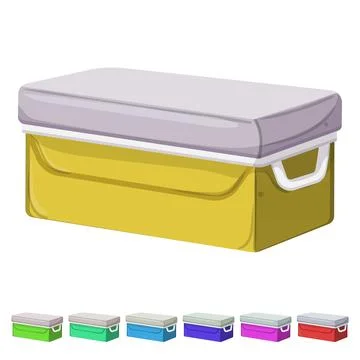 Plastic cooler box cartoon vector graphic Illustrazione stock