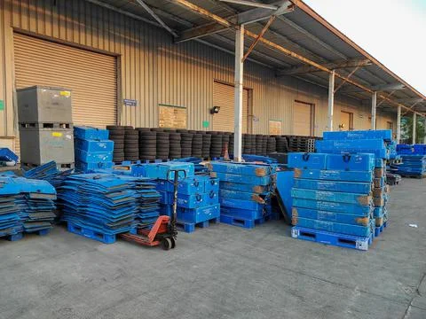 Plastic corrugated sheets Stock Photos