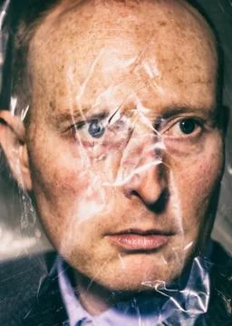 Plastic covered portrait Stock Photos